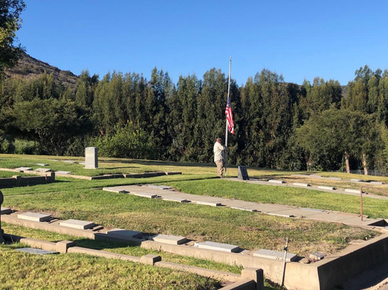Photo of Lompoc Cemetery Grounds and Flag